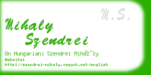 mihaly szendrei business card